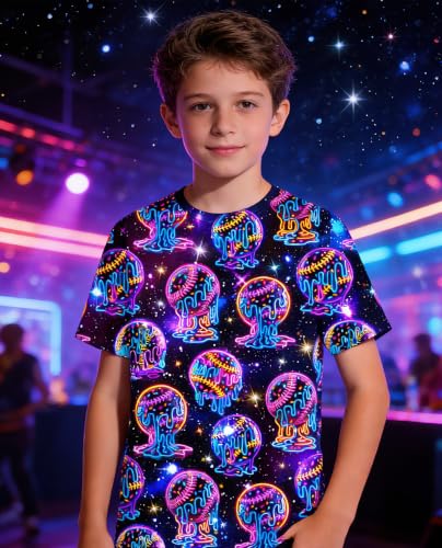 Image of uideazone Boys 3D Graphic T-Shirts Short Sleeve Crew Neck Tees 4-16Y