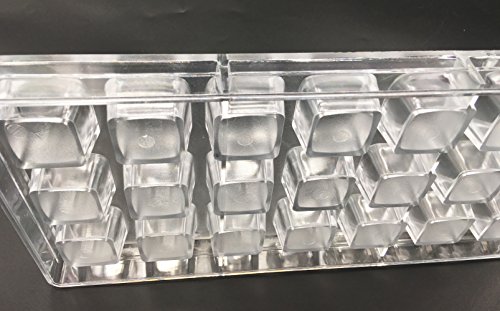 Candy Making Mold, Diamond Clear Polycarbonate Chocolate Mold Jelly Candy Making Mold 21-Piece Tray (Square Candy Mold) #TOP4