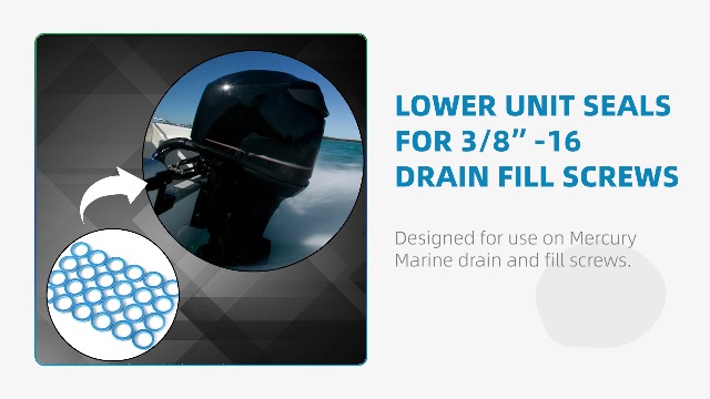 Image of TonGas (24-Pack, Blue) Lower Unit Drain Screw Gasket Compatible with 3 /8 inch-16 Drain Fill Screw, Marine Outboard Lower Unit Seals, Replacement for Most Non-Japanese Mercury Mariner Outboard & Mercruiser