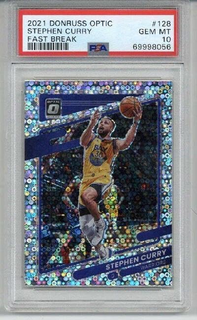 2021 Panini Donruss Optic Fast Break #128 Stephen Curry Warriors Psa 10 Low Pop - Basketball Cards