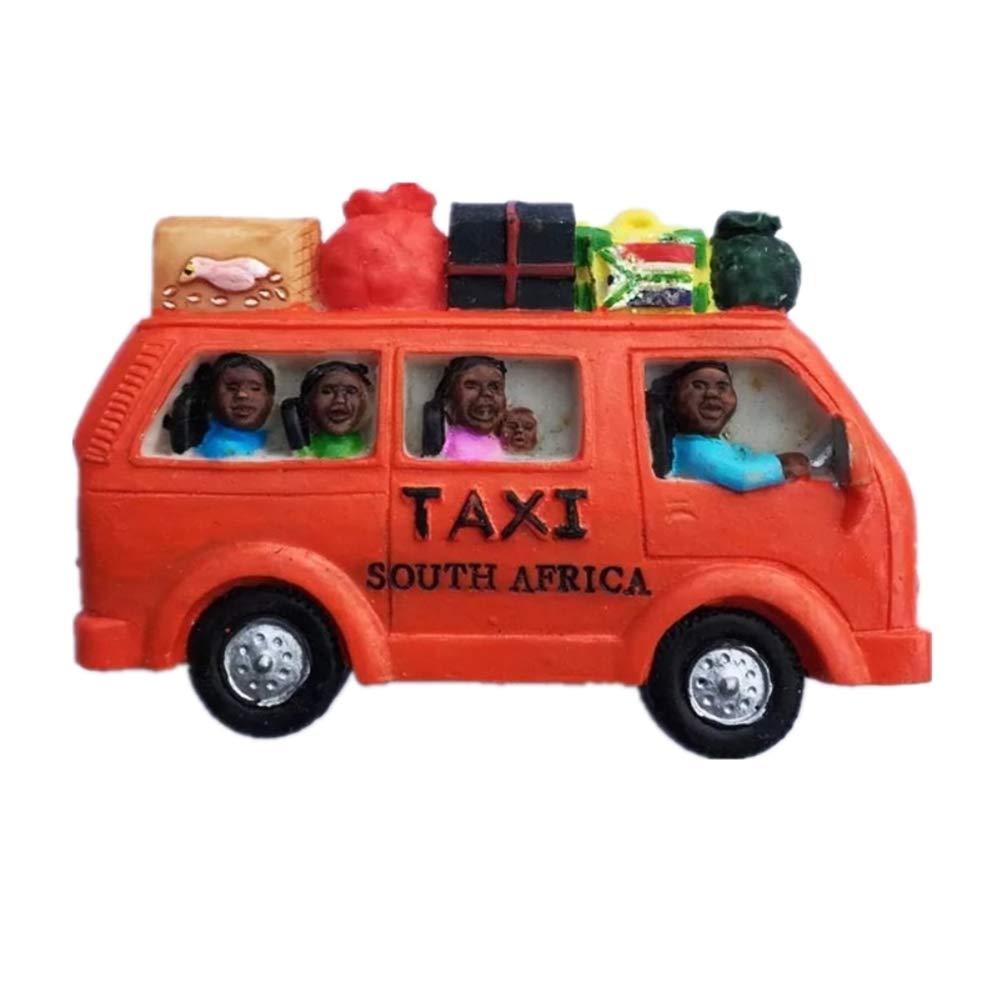 Red Taxi Cape Town South Africa Fridge Magnet 3D Resin Handmade Craft Tourist Travel City Souvenir Collection Letter Refrigerator Sticker