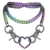 chaîne de c?ur plante grasse 🖤 【Plusieurs occasions】Ce collier est idéal pour un usage quotidien, ajoutant une touche punk et tendance à vos tenues de tous les jours. Il brille également lors de fêtes et de concerts, vous permettant de vous démarquer dans la foule.