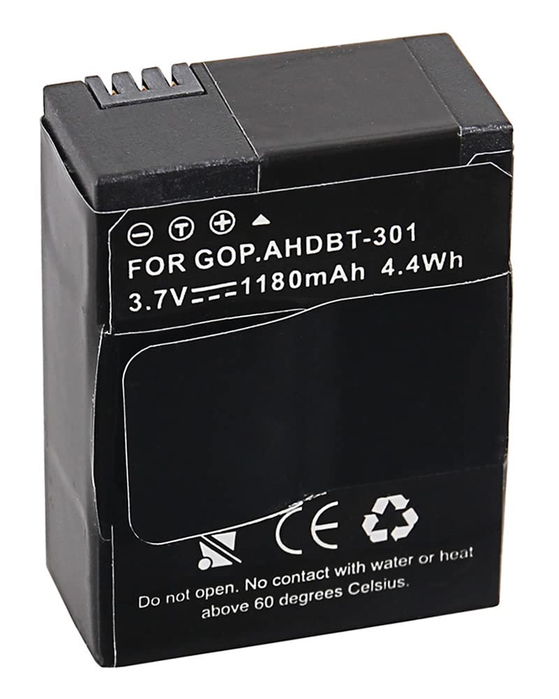 PATONA Premium AHDBT-301 AHDBT-302 Batterie de Rechange 1180mAh Compatible avec Go_Pro HD Hero 3 Hero 3+ HERO3 HERO3+ Black Silver White Edition Rollei Actioncam 420 AHDBT301 AHDBT302 AHDBT 301 302