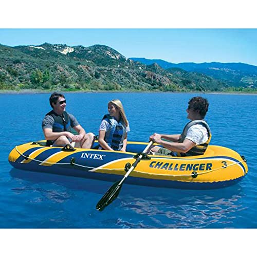 Intex Challenger 3 Boat 2 Person Raft & Oar Set Inflatable With Motor Mount Kit #TOP6
