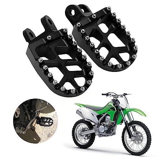 Image of AnXin Foot Pegs Footpegs Footrests Foot for KLX300 KLX300R KLX300SM 97-07 20-24 KLX250 06-20 KLX250S 09-14 KLX250R 94-96 KLX650 93-96 Dirt Bike Black