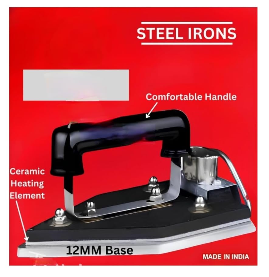 Image of Laundry Iron /Heavy Weight (Non Auto Cut), Black,2.5KG, 750Watt With Attached Wire 2.25Mtr And Heavy Duty Connector