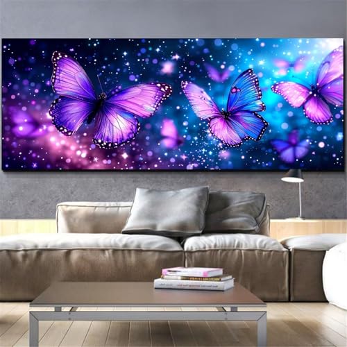 Broderie Diamant Papillon pour Décoration Murale Salon Kit Adulte Grand Format
