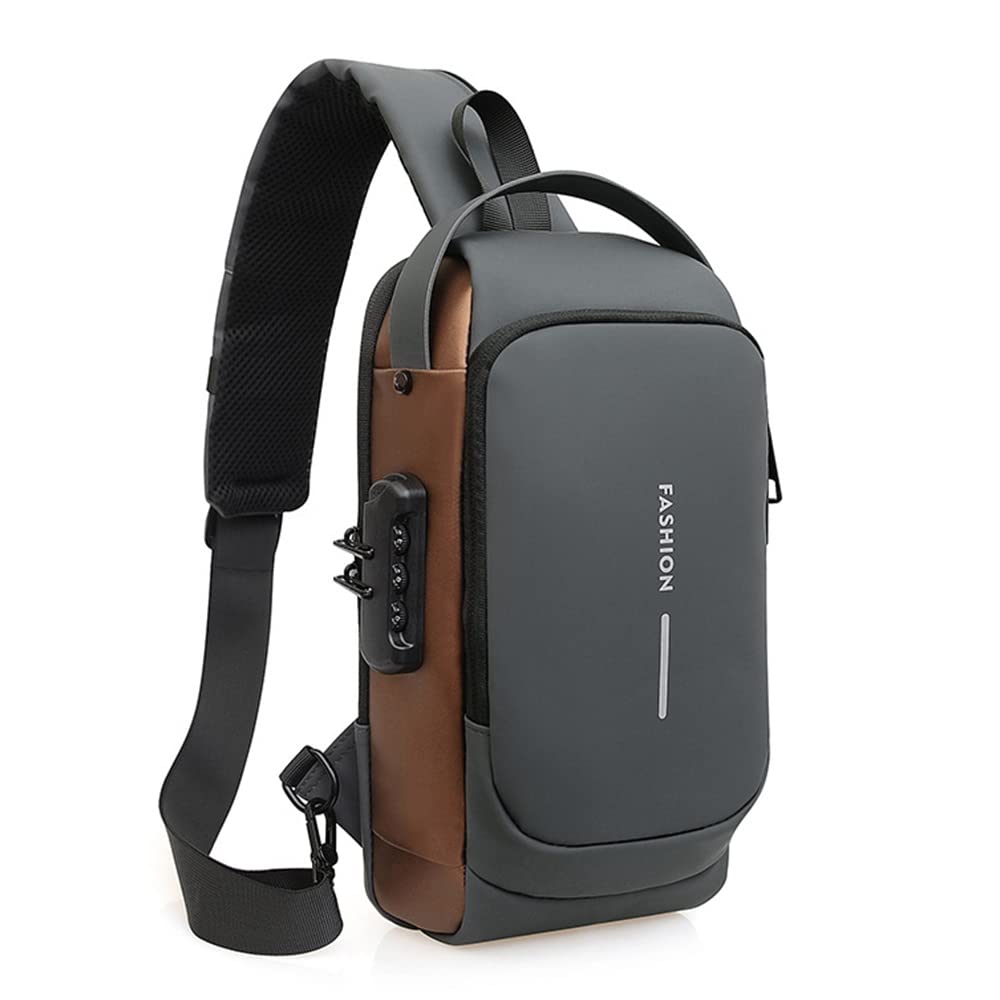Waterproof Sling Bag Crossbody Backpack for Men Women Multipurpose Waist Pack Chest Bag for Hiking Walking, 5#grey, Durable,portable,sturdy-image-22