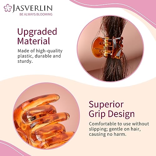 JASVERLIN Small Hair Clips Claw for Thin Fine Hair Strong Grip Pain-Free Mini Tiny Clip 90s Accessories for Women Girls Kids Styling 50 pcs (Brown) - Image 3