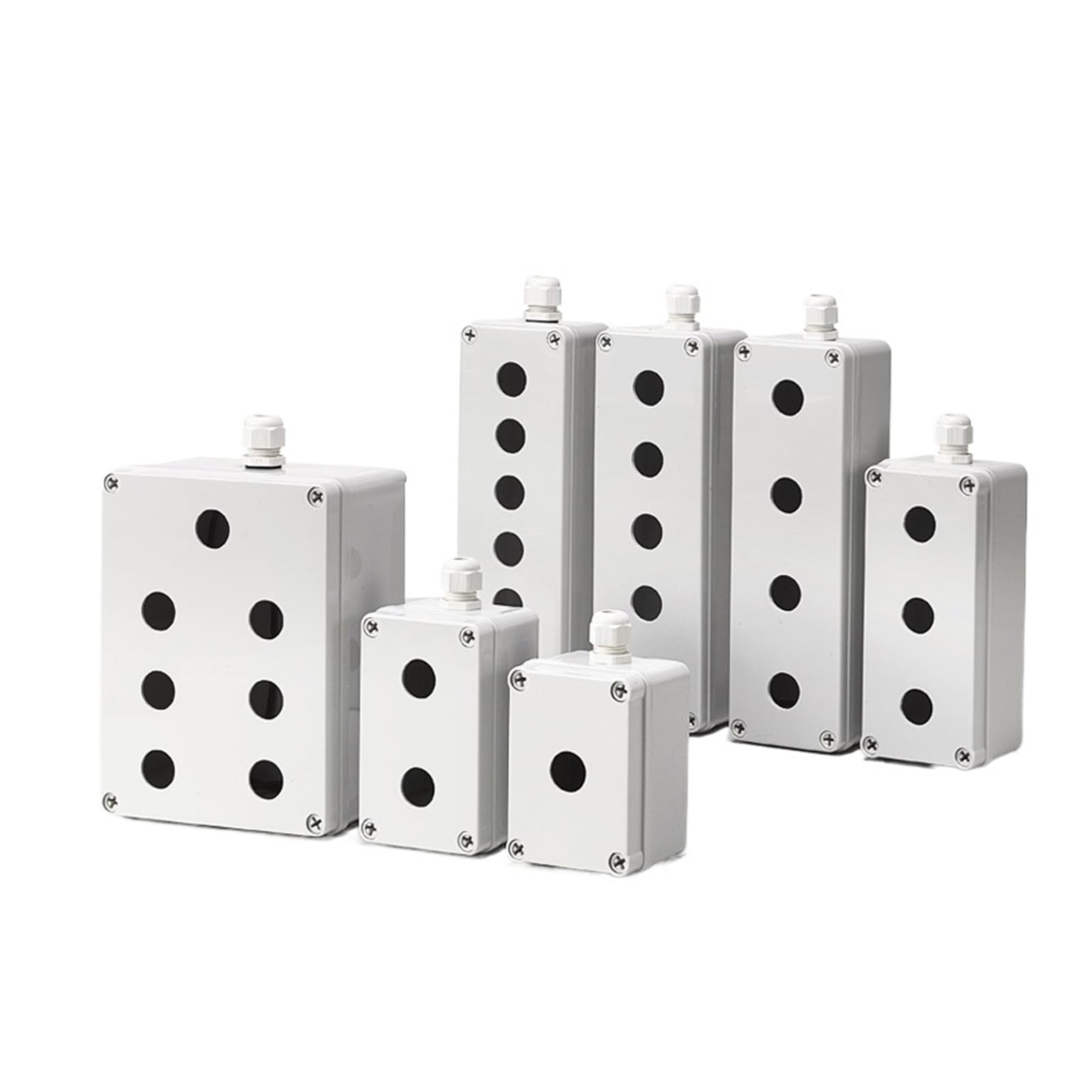 1 Uds interruptor de botón caja impermeable 22mm ascensor parada de emergencia autobloqueo inicio y parada caja de control caja eléctrica de plástico industria(14 holes 22mm)