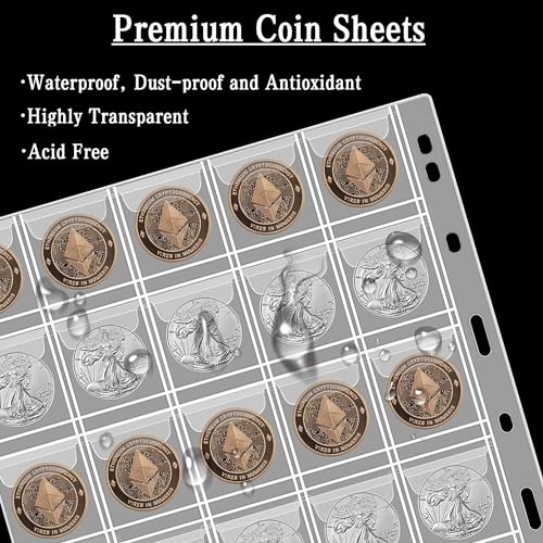 Álbum de colección para monedas con 260 bolsillos miniatura 6
