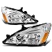 For 03-07 Honda Accord Pair of Chrome Housing Amber Corner Replacement Headlights/Lamps