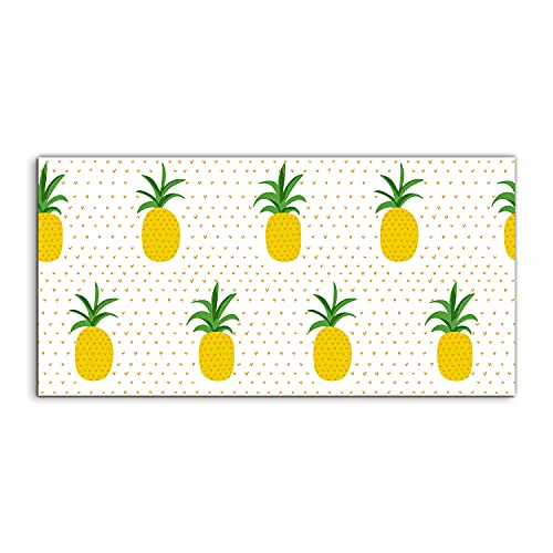 Tableau sur verre trempé 120x60cm vertical motif ananas moderne décoratif