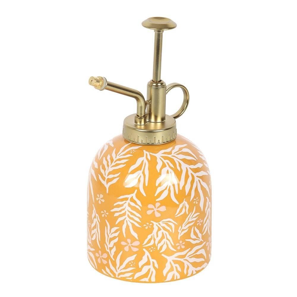Something Different  Summer Leaf Print Ceramic Plant Mister - Yellow