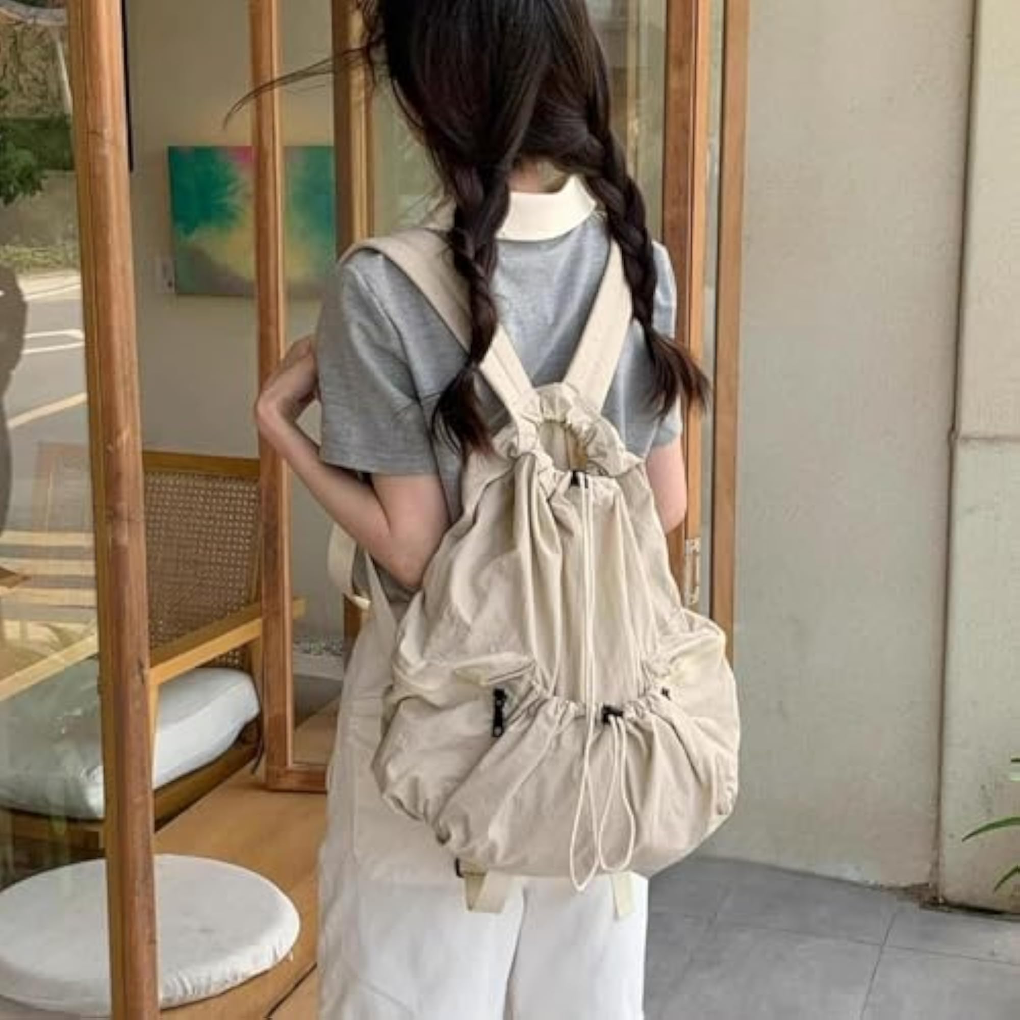 Casual Portable Trendy Gym Drawstring Bag for Adults