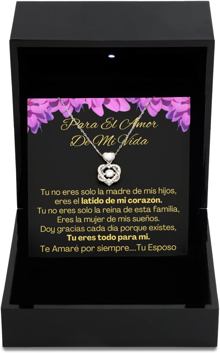 Cadena de plata para esposa con mensaje personalizado, Regalo de aniversario de boda o navidad, pendiente para mujer