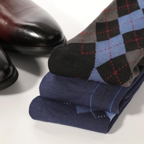 Image of BAMBOO COOL Men's Crew Socks Bamboo Viscose Breathable Rib Dress Socks For Men, Casual Lightweight Comfort 6 Pack
