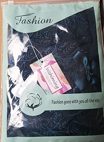 [Wzhiming] ベビードール レディース セクシーランジェリー 胸元花柄 刺繍 Vネック 前開きくセクシーキャミソール 下着 Tバック付き - 画像5