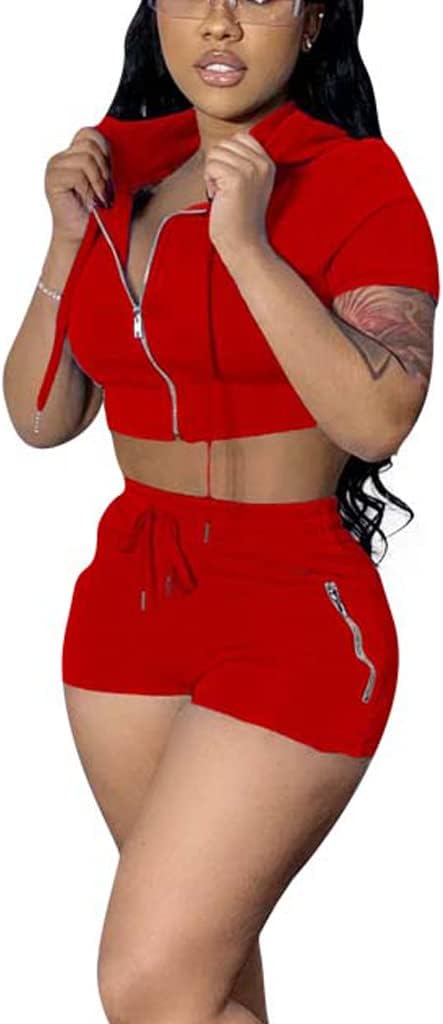 Mrskoala Women's 2 Piece Outfits Summer Bodycon Short Pants Workout Sets - Image 3