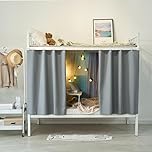 JNGUOSICN Bottom Bunk Bed Curtain Student Dormitory Blackout Bed Curtain Privacy Bed Shading Mosquito Curtain Cabin Bunk Bed Tent Canopy Mosquito Protection Net Removable Curtain Shading Net (Grey)