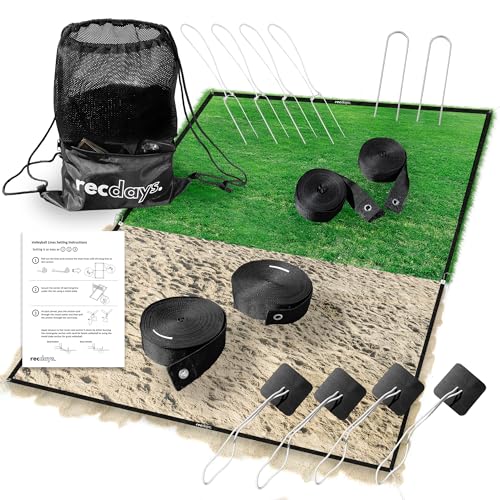 Recdays Volleyball Lines: Premium 2-in-1 Grass Volleyball & Beach Volleyball Lines, 2