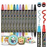 Betem 12 Colors Dual Tip Acrylic Paint Pens Markers, Premium Acrylic Paint Markers Stocking Stuffers for Rock, Wood, Fabric, Glass, Canvas, Ceramic, Christmas Gifts for Teens DIY Crafts Art Supplies
