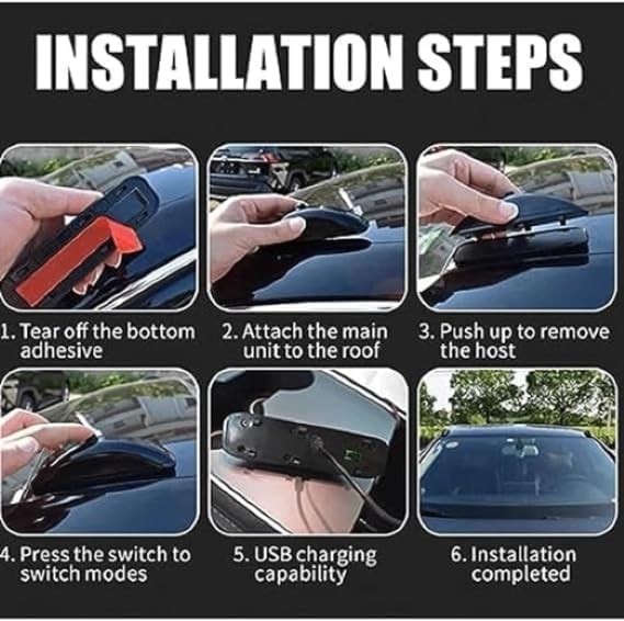 Image of 2PCS Car Roof Laser Lights Remote Long Dynamic Green Laser Light (black 2pcs)