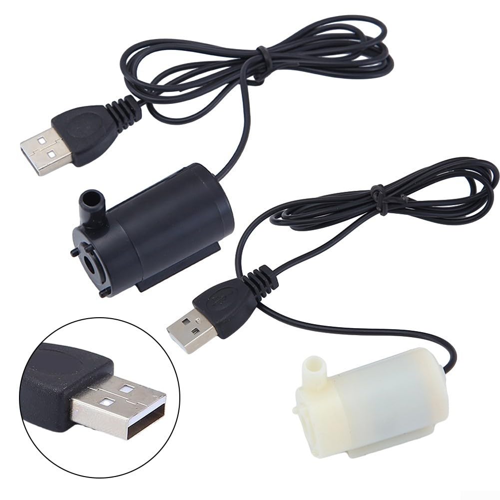 Fontana silenziosa sommergibile USB da 5 V per acquario, fontana per animali domestici, per interni ed esterni, decorazione da giardino, a basso rumore, DC 5 V, cavo da 1 m per una facile pulizia