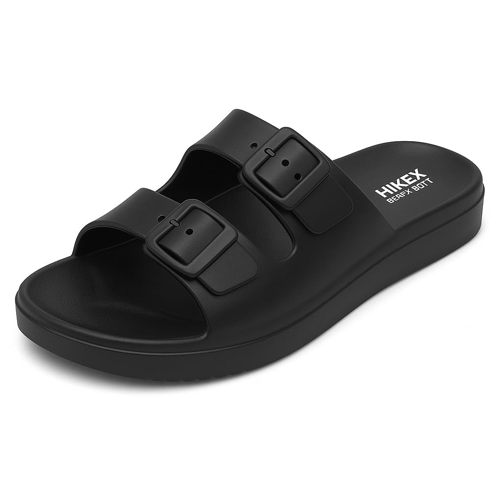 HIKEX Extra Soft Eva Slippers for Women & Girls | Comfortable Lightweight House Slides | Anti-Skid Pink Flat Sandals with Buckle Straps-image-3