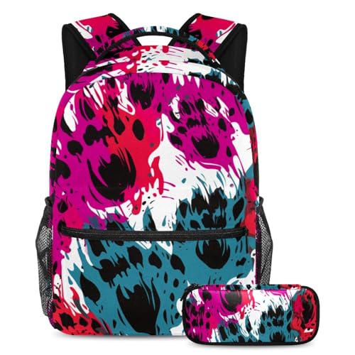 Cartable motif empreintes pour ados idéal des cours de récréation aux sorties weekend