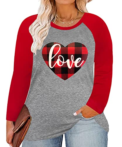 Image of CARCOS Plus Size Tops for Women Long Sleeve Raglan V Neck T Shirts Tunic Fall Blouse Xl-5Xl 14W -28W
