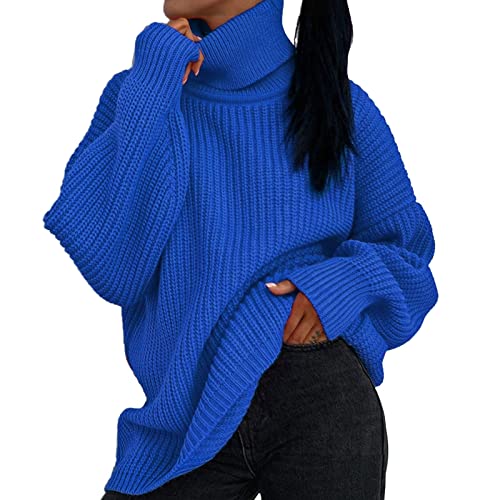 Strickpullover Damen Festliche Weicher Rollkragenpullover Strick Turtleneck Pullikleid Norweger Sweater Winterpullis Damenmode Dicker Schwarzer Baumwoll Jumper Wollpulli Damen-Pullover
