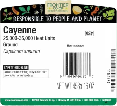 Frontier Co-op Chili Peppers Ground, Cayenne 35,000 HU, Kosher | 1 lb. Bulk Bag | Capsicum annuum L. - Image 2