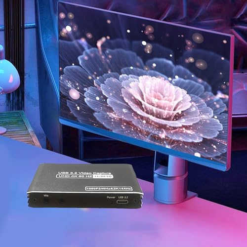 Sxhlseller Tarjeta de Captura de Vídeo, Tarjeta de Interfaz Multimedia HD 4K 60 Hz con Salida de Bucle HDR VRR, de Transmisión en para Juegos USB 3.2 para PCWindowsMac OBS Vmix