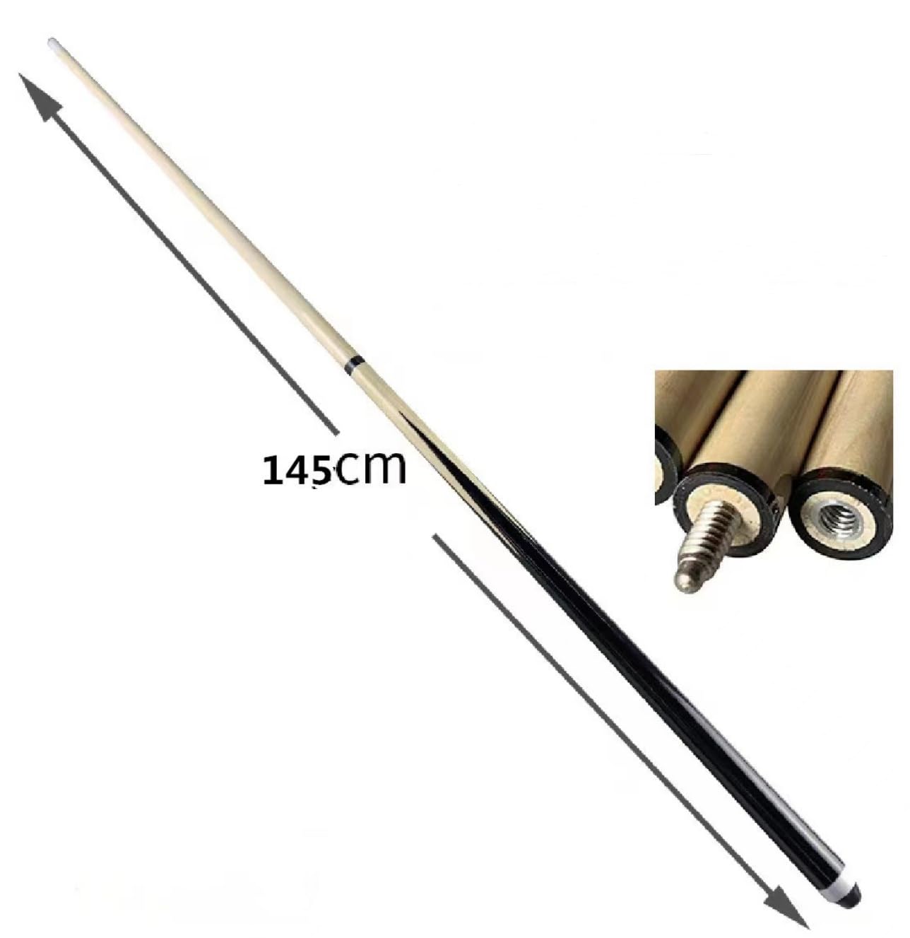 Queues de Billard 145cm en Bois dévissable en Deux Parties - Bâtons de Queue de Billard pour Jeu de Table (Lot de 2 x 145cm) - Hobby Tech