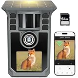 FKPCAM トレイルカメラ ソーラー式 赤外線カメラ スマホ対応 4K 64MP 野生動物監視カメラ 防犯カメラ 超高速トリガー 動画4Ｋ ソーラーパネール１個付き 5000mAh充電電池付き 夜間低輝度光らく赤外線LED 人感センサー IP67級防水防塵 屋外 内蔵録音マイク 64GB メモリーカード 付き 24ヶ月保証 日本語取扱説明書付き