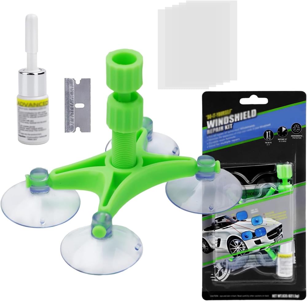 Windshield Repair Kit, Car Glass Repair Kit, Windshield Crack Repair Kit, Automotive Glass Repair Kit Windshield with Syringe Thrusters, Glass Repair Fluid Quick Fix for Chips Cracks Star-Shaped Crack