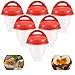 6pcs Stampi In Silicone In Camicia Antiaderente Per Cuocere Le Cooker Cuoci Uova Sode Cuociuova Senza Guscio Cottura Stampo Cuociuova Portauova In Silicone Lo Stampo Per Uova Sode è Sicuro E Salutare