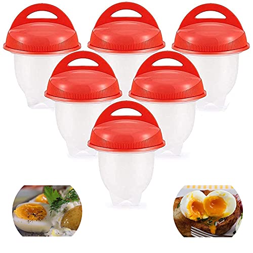 6pcs Eier Silikon Kocher Schale Eierkochern Ohne Schale Eier Schnelle Gadgets ZubehöR Eierkocher Maker Egg Schale Eggs Gekochte Eier KüChenhelfer Ei Wilderer Gekochte Eierform Ist Sicher Und Gesund