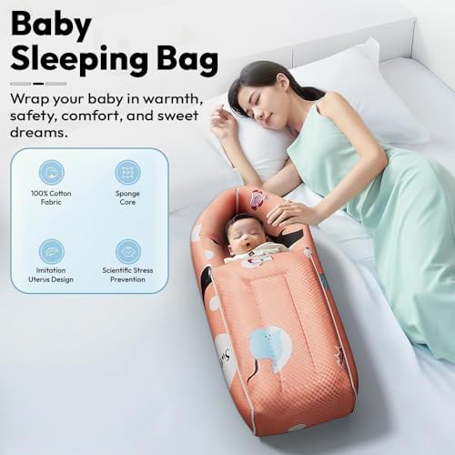 Image of StarAndDaisy 3 in 1 Baby Sleeping Bag for New Born /Baby Bedding Set for New Born /Soft and Comfortable Baby Bed for 0-12 Months /Washable & Foldable Cotton Design (Shark Print)
