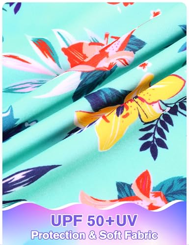 Image of Girls Swimsuit 3 Piece Sleeveless Bathing Suit Sets with Skirt Swimwear Rash Guard for Kids Beach UPF 50+ Sun Protection