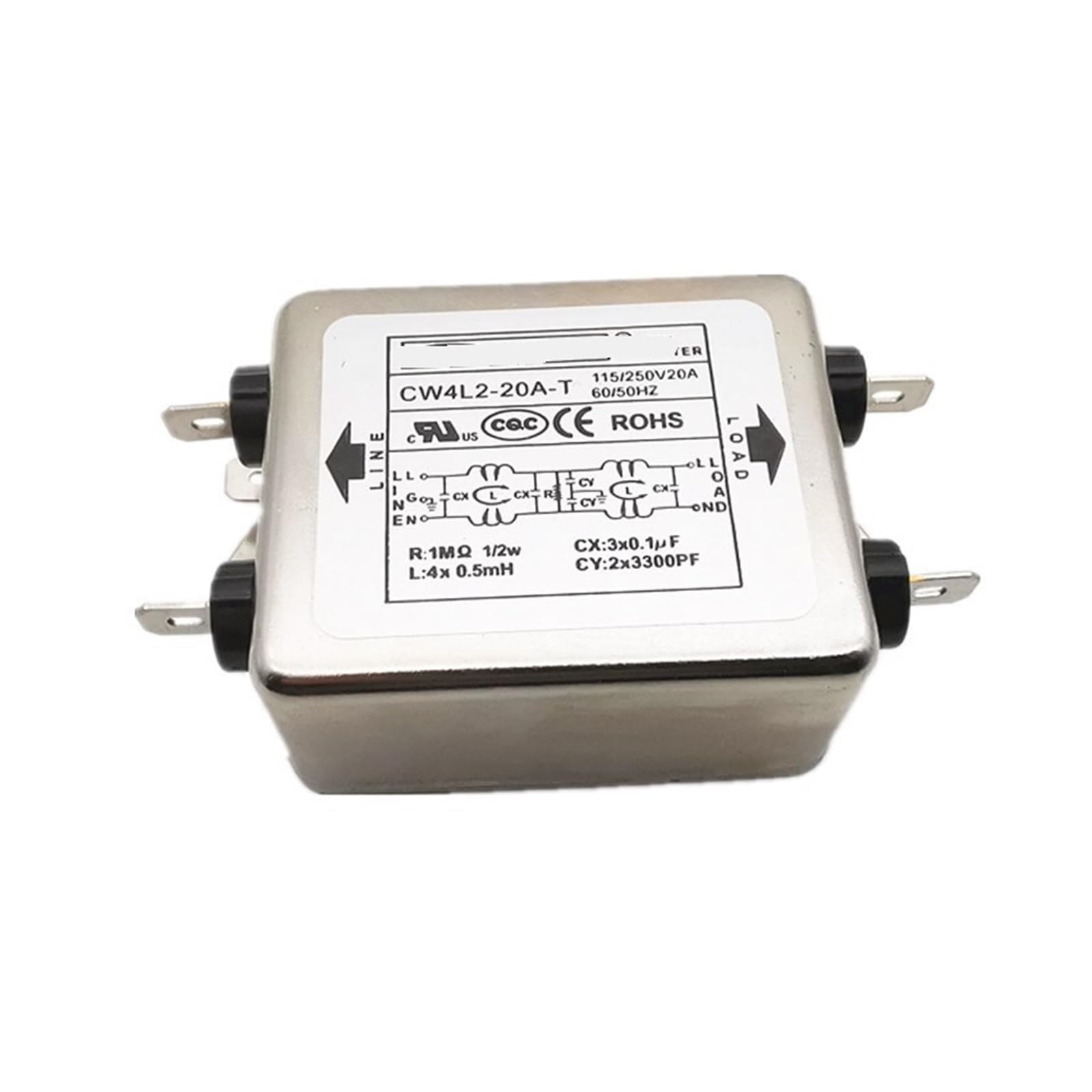 ETPBRIMSF Power filter CW4E-40A-S 6A 10A 20A 30ACW4L2-20A-T two-stage purification anti-interference(CW4L2-20A -T 20A Solder Lug)