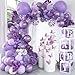 124PCS Purple Butterfly Baby Shower Decorations - Purple Balloon Garland Arch Kitï¼ŒPurple Butterfly Baby Shower Boxes and Butterfly Gender Reveal Birthday Lavender Party Decorations