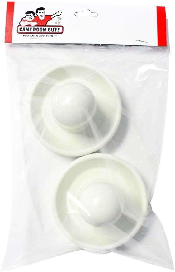Set of 2 White Air Hockey Mallets Pushers Sports & Outdoors