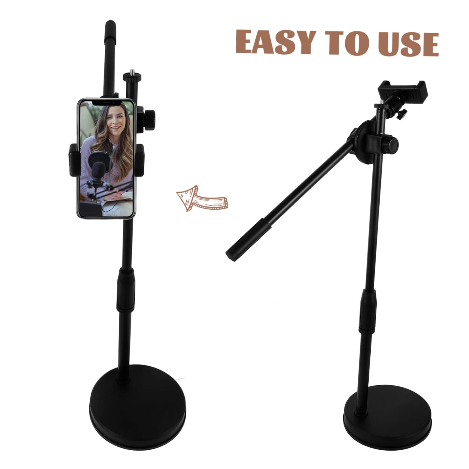 360grado Supporto per Telefono da Scrivania Supporto per Fotocamera da Tavolo da Soffitto Attacco da Scrivania in Piedi Braccio per Ufficio
