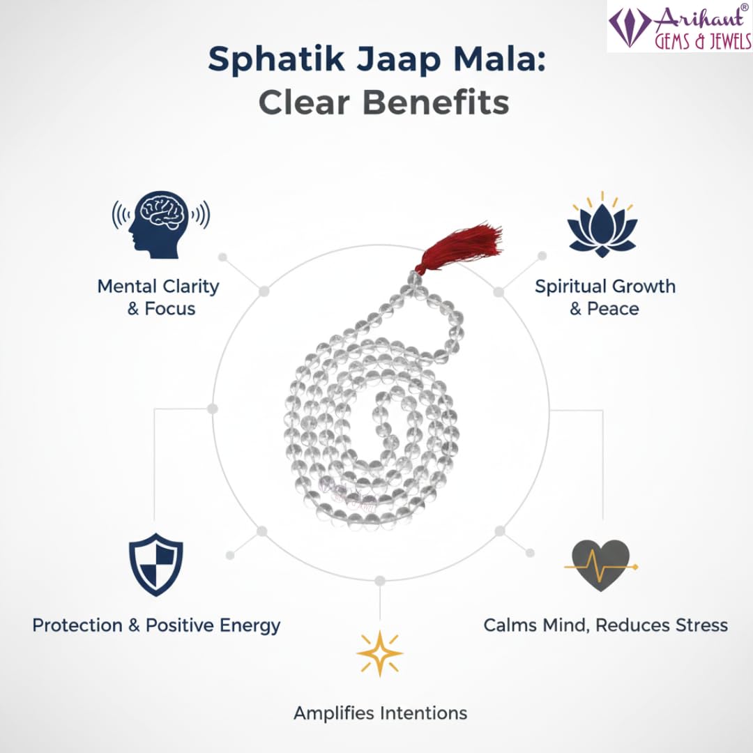 Sphatik Mala for Pooja - Natural & Certified -2