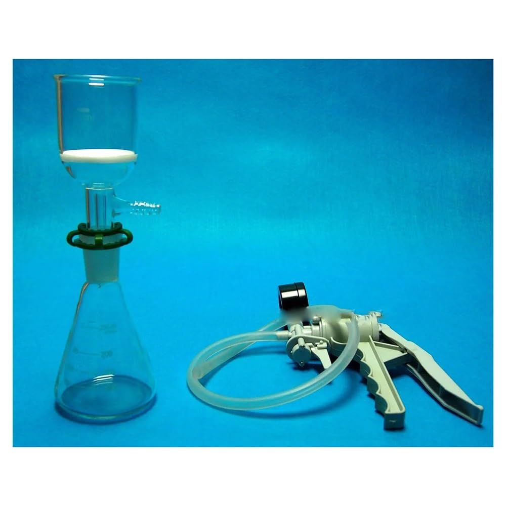 Equipos y suministros de laboratorio Kit de matraz Erlenmeyer vidrio 250 ml y embudo 150 con asa bomba vacío