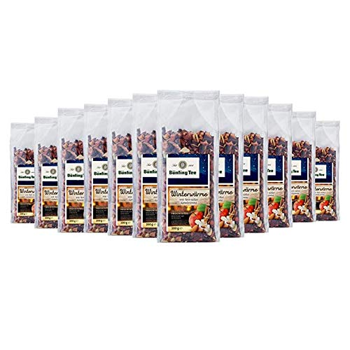 Bünting Tee Winterwärme 12er Pack – loser Früchtetee und Wintertee – 12 x 200g