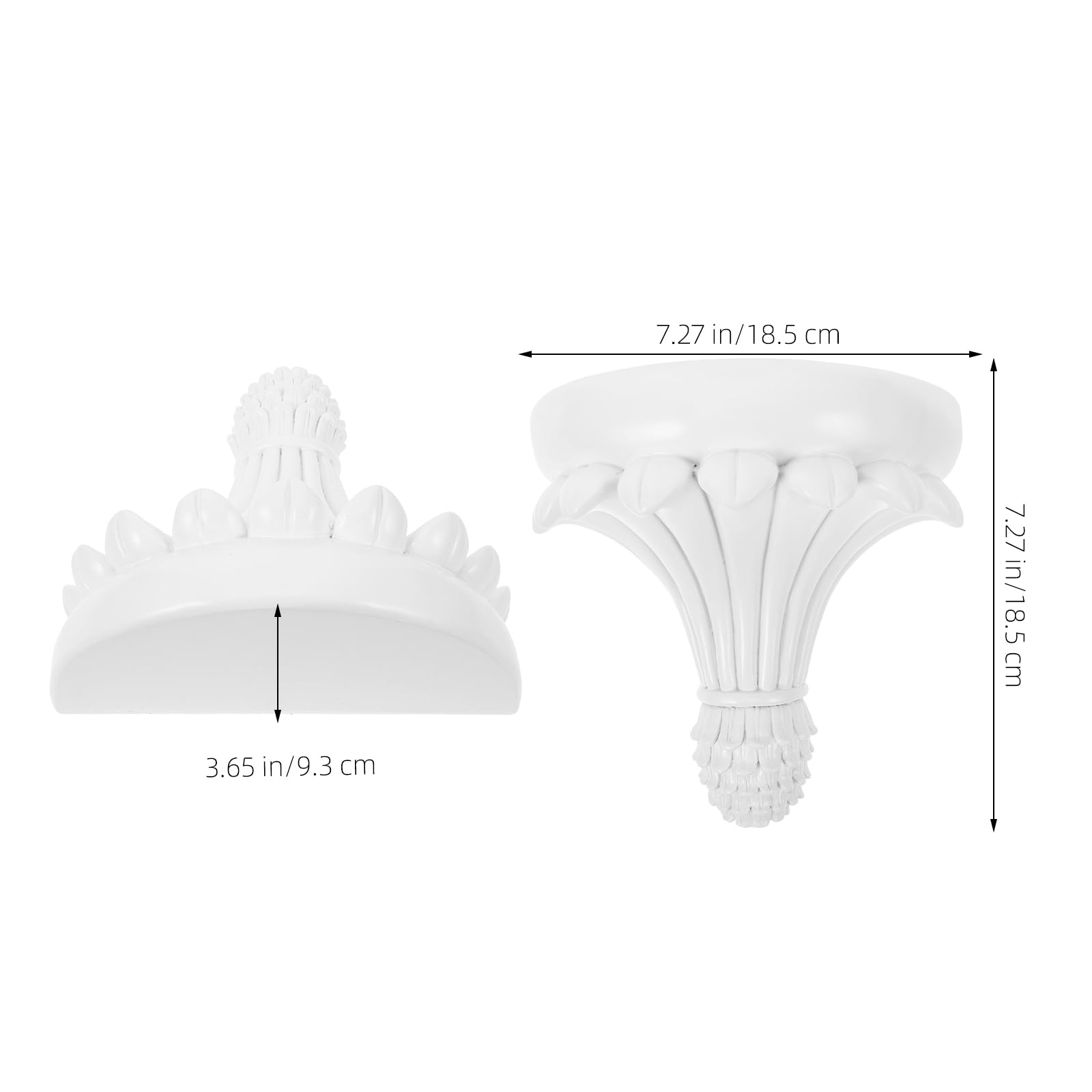 TOPBATHY Schwebendes Wandregal aus Kunstharz in Weiß für Wanddeko | Europäischer Stil, 3d-relief, Aufbewahrungsständer für Duftflaschen und Blumentöpfe
