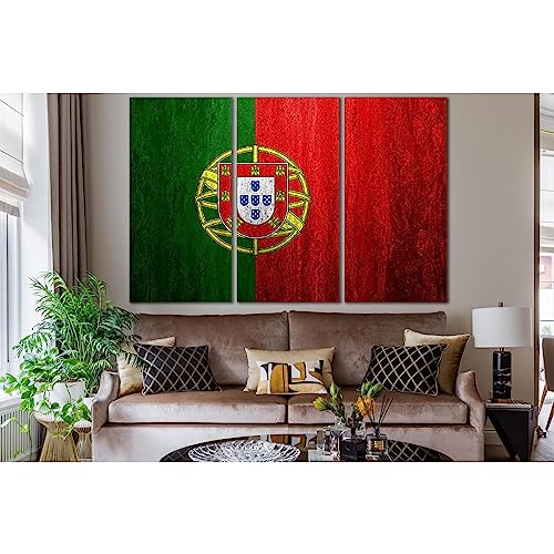 Cuadro de la bandera de Portugal impreso sobre lienzo ZELLART con acabado premium de 150x100 cm